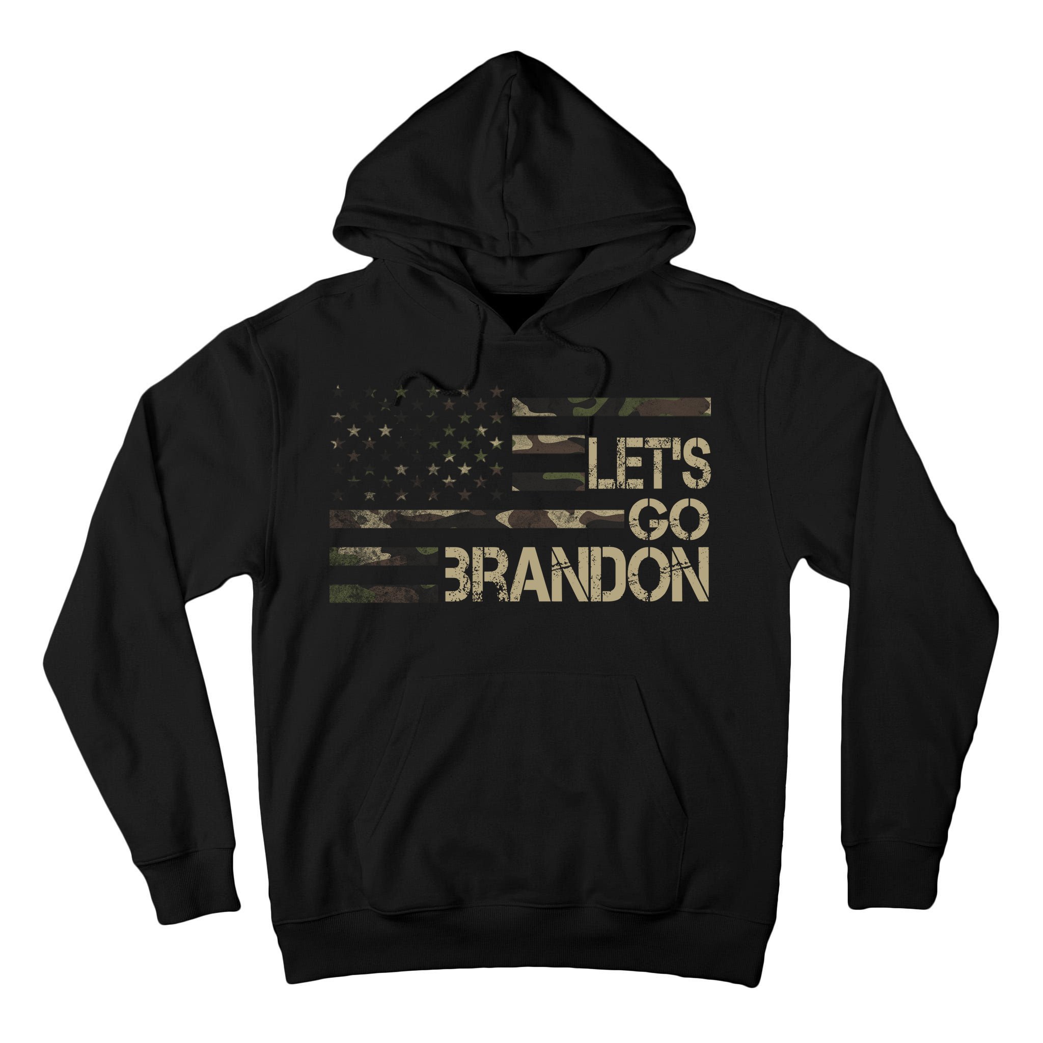 Let's Go Brandon Military Camo FJB Biden Chant Flag Tall Hoodie