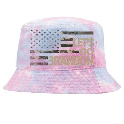 Let's Go Brandon Military Camo FJB Biden Chant Flag Tie-Dyed Bucket Hat