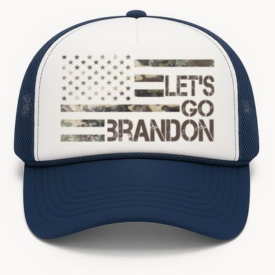 Let's Go Brandon Military Camo FJB Biden Chant Flag Trucker Hat