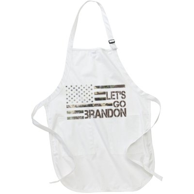 Let's Go Brandon Military Camo FJB Biden Chant Flag Full-Length Apron With Pockets