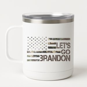 Let's Go Brandon Military Camo FJB Biden Chant Flag 12 oz Stainless Steel Tumbler Cup