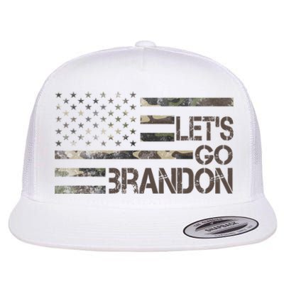 Let's Go Brandon Military Camo FJB Biden Chant Flag Flat Bill Trucker Hat