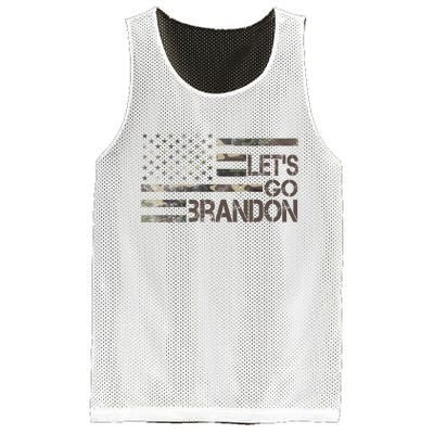 Let's Go Brandon Military Camo FJB Biden Chant Flag Mesh Reversible Basketball Jersey Tank