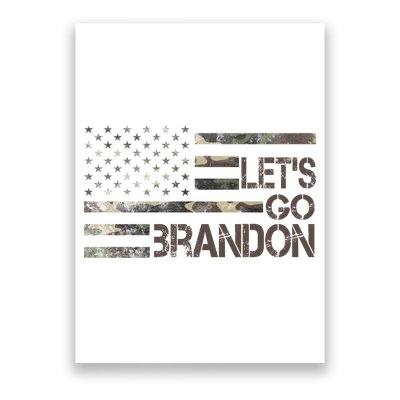 Let's Go Brandon Military Camo FJB Biden Chant Flag Poster