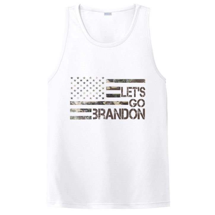 Let's Go Brandon Military Camo FJB Biden Chant Flag PosiCharge Competitor Tank