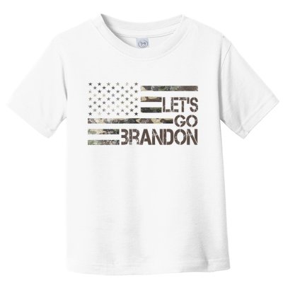 Let's Go Brandon Military Camo FJB Biden Chant Flag Toddler T-Shirt