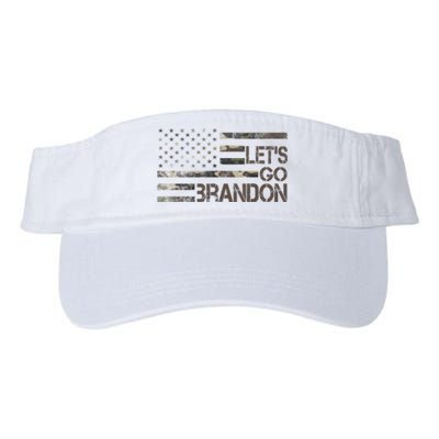 Let's Go Brandon Military Camo FJB Biden Chant Flag Valucap Bio-Washed Visor