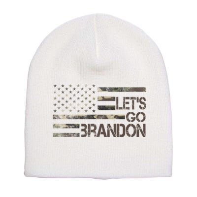 Let's Go Brandon Military Camo FJB Biden Chant Flag Short Acrylic Beanie