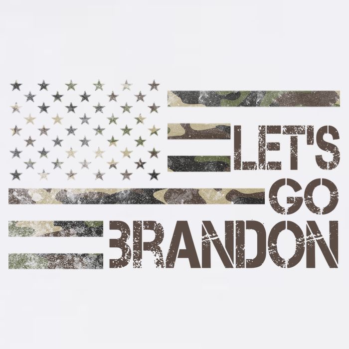 Let's Go Brandon Military Camo FJB Biden Chant Flag Kids T-Shirt
