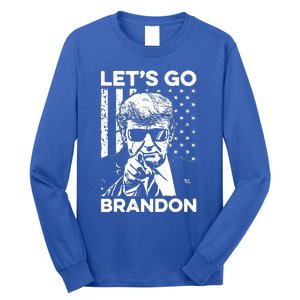 Lets Go Brandon Conservative Usa Flag Funny Donal Trump Long Sleeve Shirt