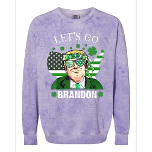 Let's Go Brandon St Patrick's Day Trump Funny Political Colorblast Crewneck Sweatshirt