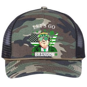 Let's Go Brandon St Patrick's Day Trump Funny Political Retro Rope Trucker Hat Cap