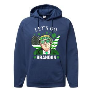 Let's Go Brandon St Patrick's Day Trump Funny Political Performance Fleece Hoodie