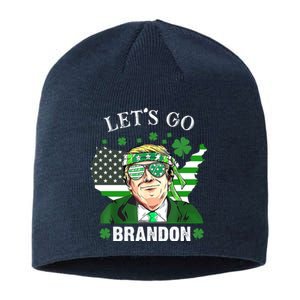 Let's Go Brandon St Patrick's Day Trump Funny Political Sustainable Beanie