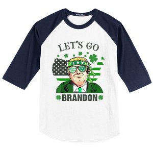 Let's Go Brandon St Patrick's Day Trump Funny Political Baseball Sleeve Shirt