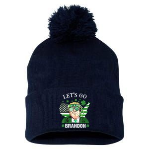 Let's Go Brandon St Patrick's Day Trump Funny Political Pom Pom 12in Knit Beanie