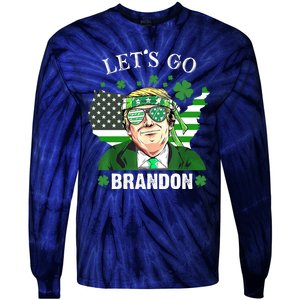 Let's Go Brandon St Patrick's Day Trump Funny Political Tie-Dye Long Sleeve Shirt