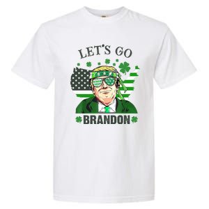 Let's Go Brandon St Patrick's Day Trump Funny Political Garment-Dyed Heavyweight T-Shirt