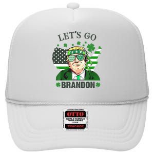 Let's Go Brandon St Patrick's Day Trump Funny Political High Crown Mesh Back Trucker Hat