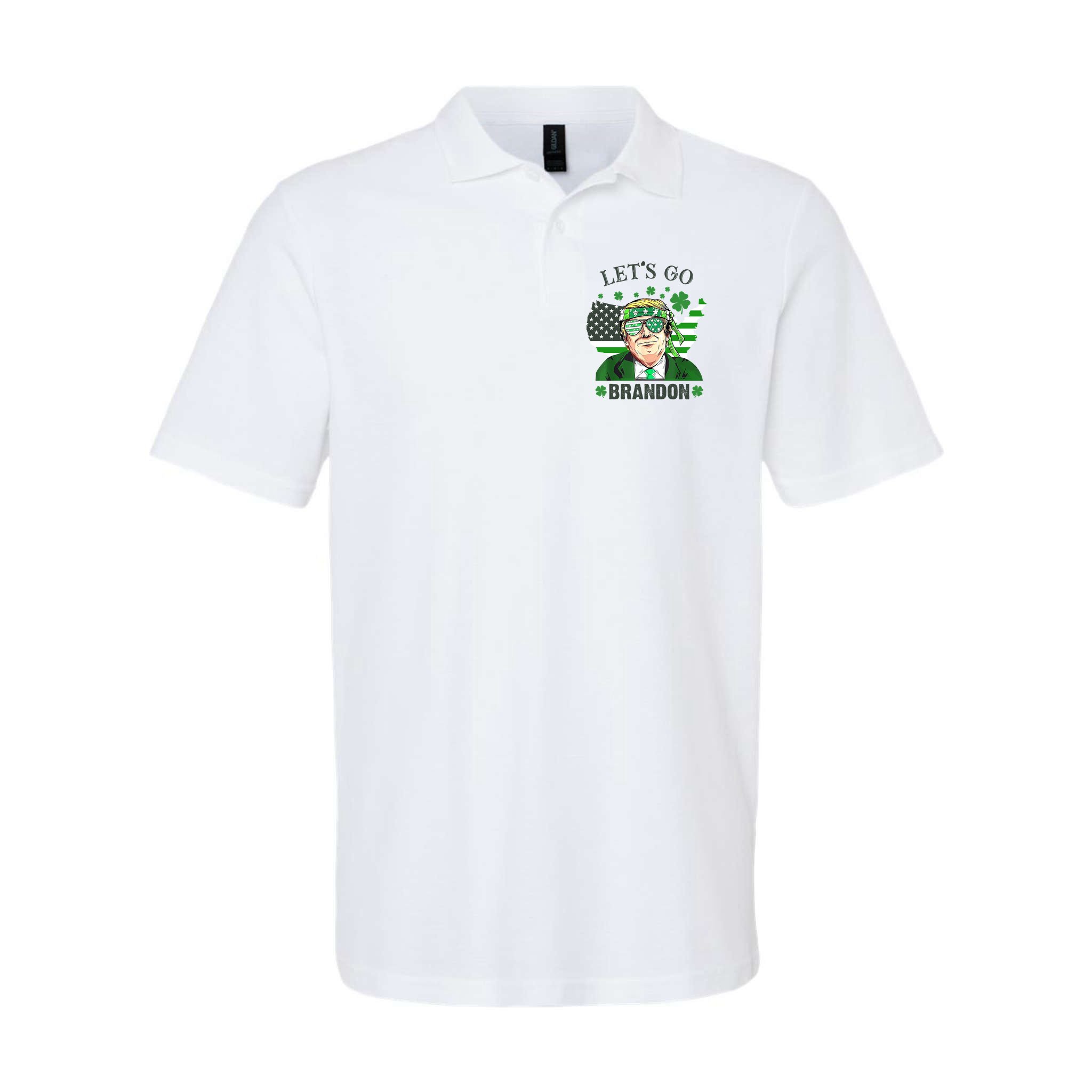 Let's Go Brandon St Patrick's Day Trump Funny Political Polo