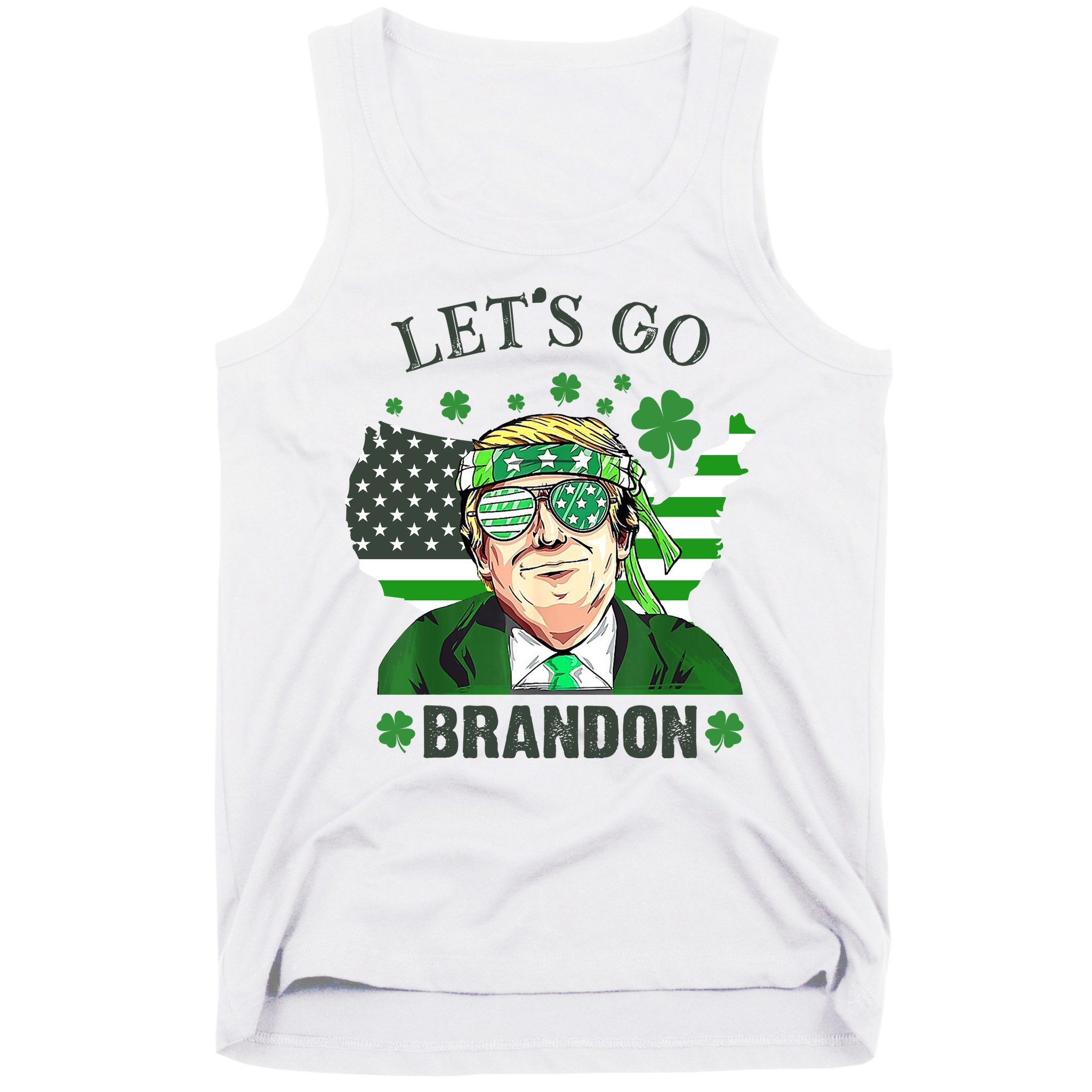 Let's Go Brandon St Patrick's Day Trump Funny Political Tank Top