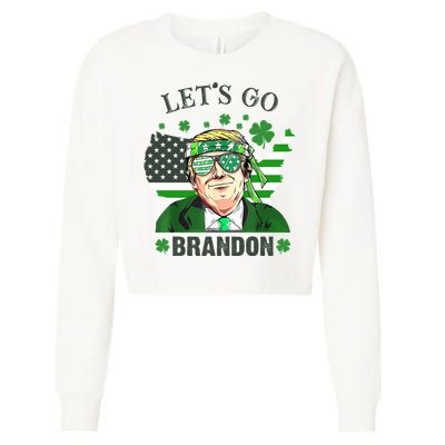 Let's Go Brandon St Patrick's Day Trump Funny Political Cropped Pullover Crew