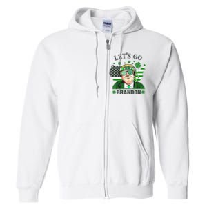 Let's Go Brandon St Patrick's Day Trump Funny Political Full Zip Hoodie