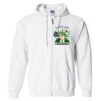 Let's Go Brandon St Patrick's Day Trump Funny Political Full Zip Hoodie