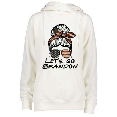 Lets Go Brandon, Let's Go Brandon, Conservative, Anti Liberal Womens Funnel Neck Pullover Hood