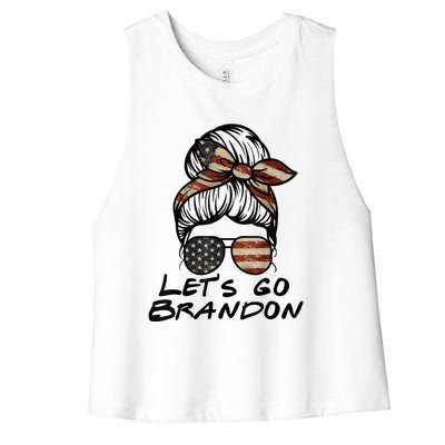 Lets Go Brandon, Let's Go Brandon, Conservative, Anti Liberal Women's Racerback Cropped Tank