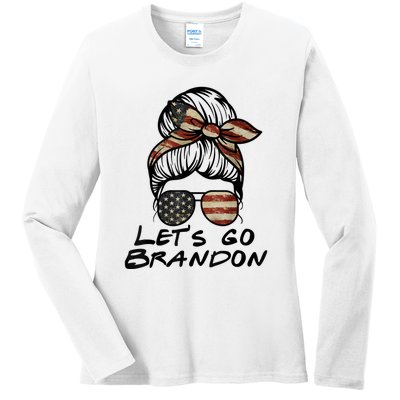 Lets Go Brandon, Let's Go Brandon, Conservative, Anti Liberal Ladies Long Sleeve Shirt