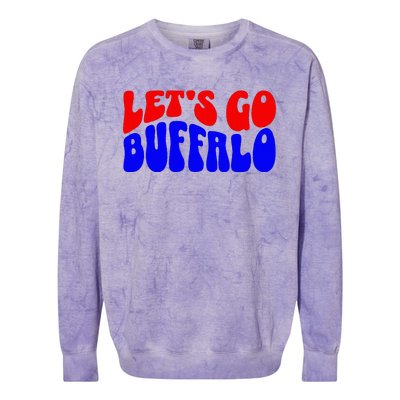 Let's Go Buffalo Football Chant Fun Team Gear  Colorblast Crewneck Sweatshirt