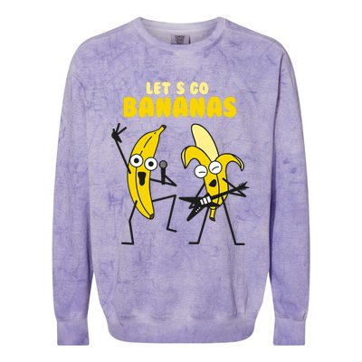 Let's Go Banana Squad Funny Dancing Banana Colorblast Crewneck Sweatshirt