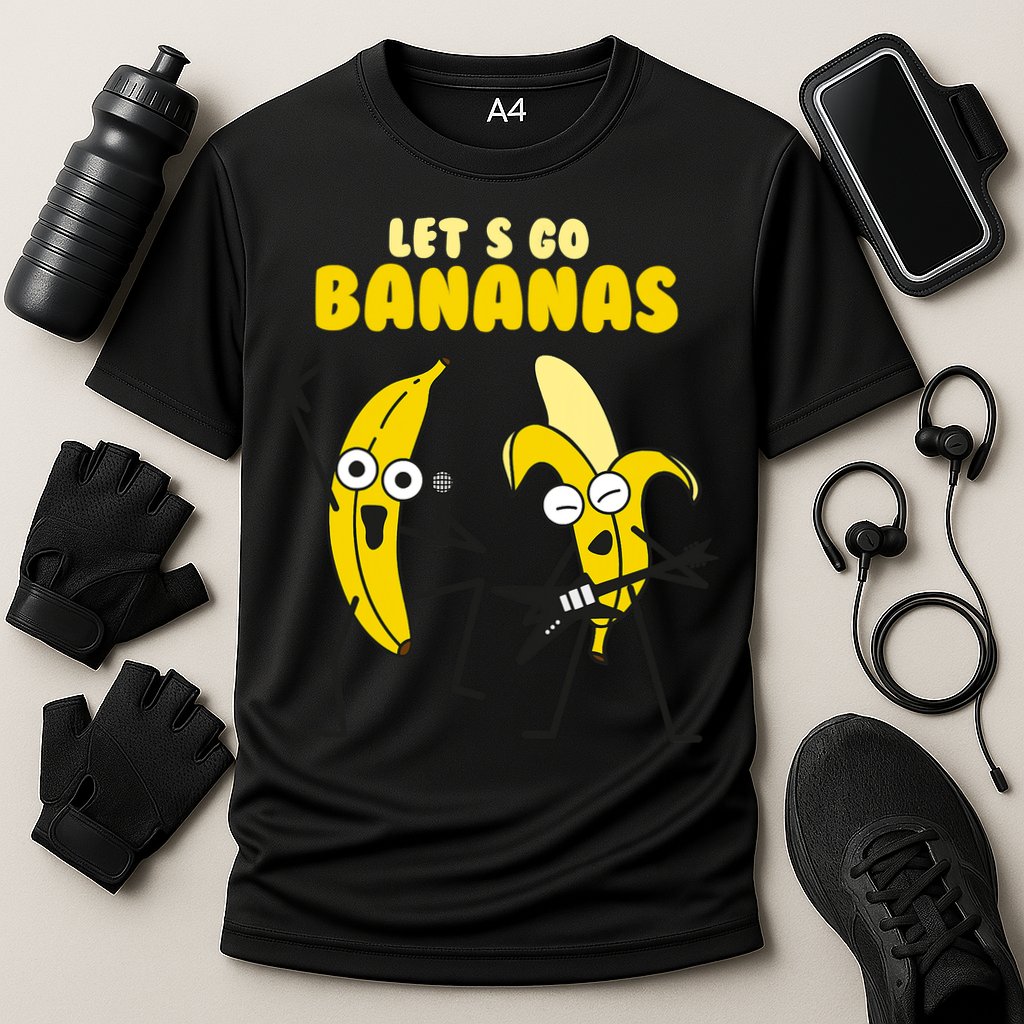 Let's Go Banana Squad Funny Dancing Banana Cooling Performance Crew T-Shirt