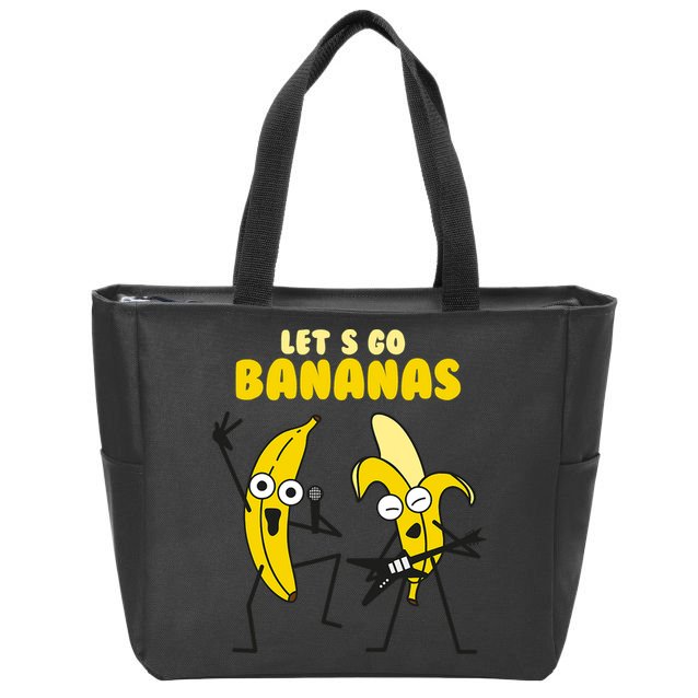 Let's Go Banana Squad Funny Dancing Banana Zip Tote Bag