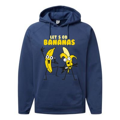 Let's Go Banana Squad Funny Dancing Banana Performance Fleece Hoodie