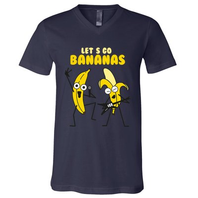 Let's Go Banana Squad Funny Dancing Banana V-Neck T-Shirt