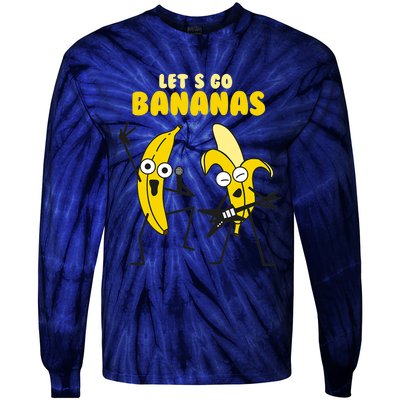 Let's Go Banana Squad Funny Dancing Banana Tie-Dye Long Sleeve Shirt