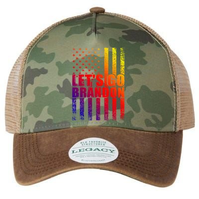 LetS Go Brandon Conservative Anti Liberal Us Flag Vintage Meaningful Gift Legacy Tie Dye Trucker Hat