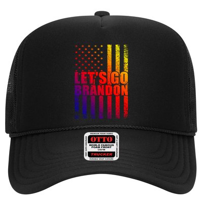 LetS Go Brandon Conservative Anti Liberal Us Flag Vintage Meaningful Gift Trucker Hat