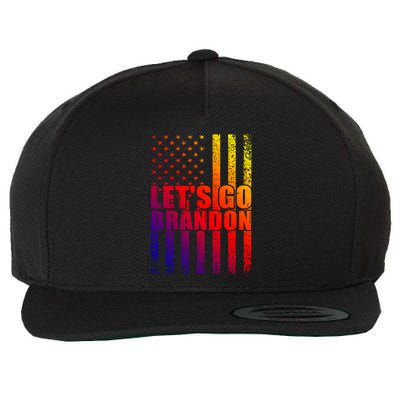 LetS Go Brandon Conservative Anti Liberal Us Flag Vintage Meaningful Gift Wool Snapback Cap