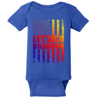 LetS Go Brandon Conservative Anti Liberal Us Flag Vintage Meaningful Gift Baby Bodysuit
