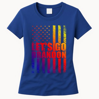LetS Go Brandon Conservative Anti Liberal Us Flag Vintage Meaningful Gift Womens T-Shirt