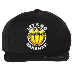 Lets Go Bananas Cute Yellow Banana Lover Fruit Funny Bananas Wool Snapback Cap