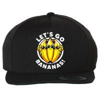 Lets Go Bananas Cute Yellow Banana Lover Fruit Funny Bananas Wool Snapback Cap