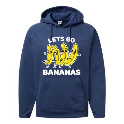 Let's Go Banana Squad Funny Dancing Banana Matching Team Performance Fleece Hoodie