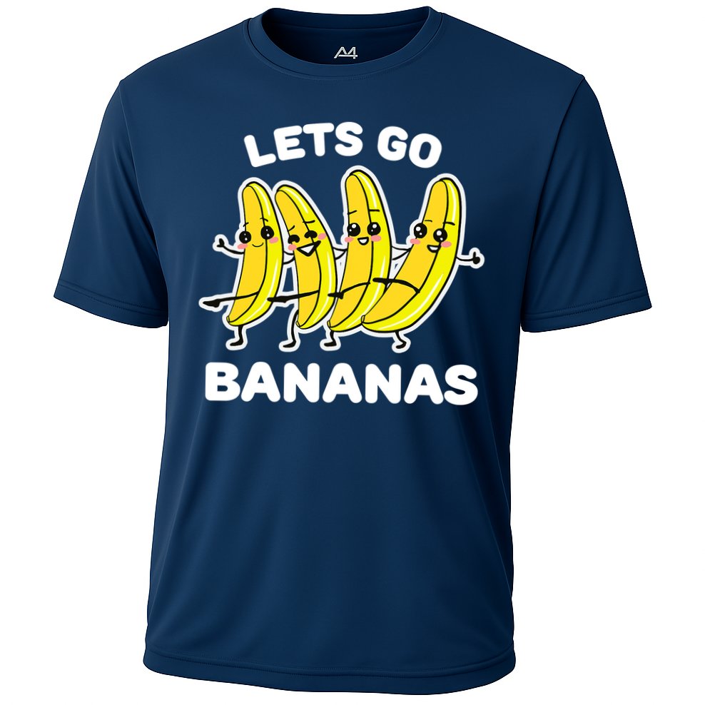 Let's Go Banana Squad Funny Dancing Banana Matching Team Cooling Performance Crew T-Shirt