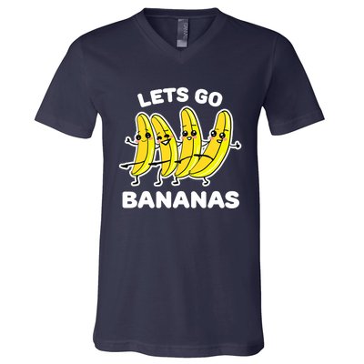 Let's Go Banana Squad Funny Dancing Banana Matching Team V-Neck T-Shirt