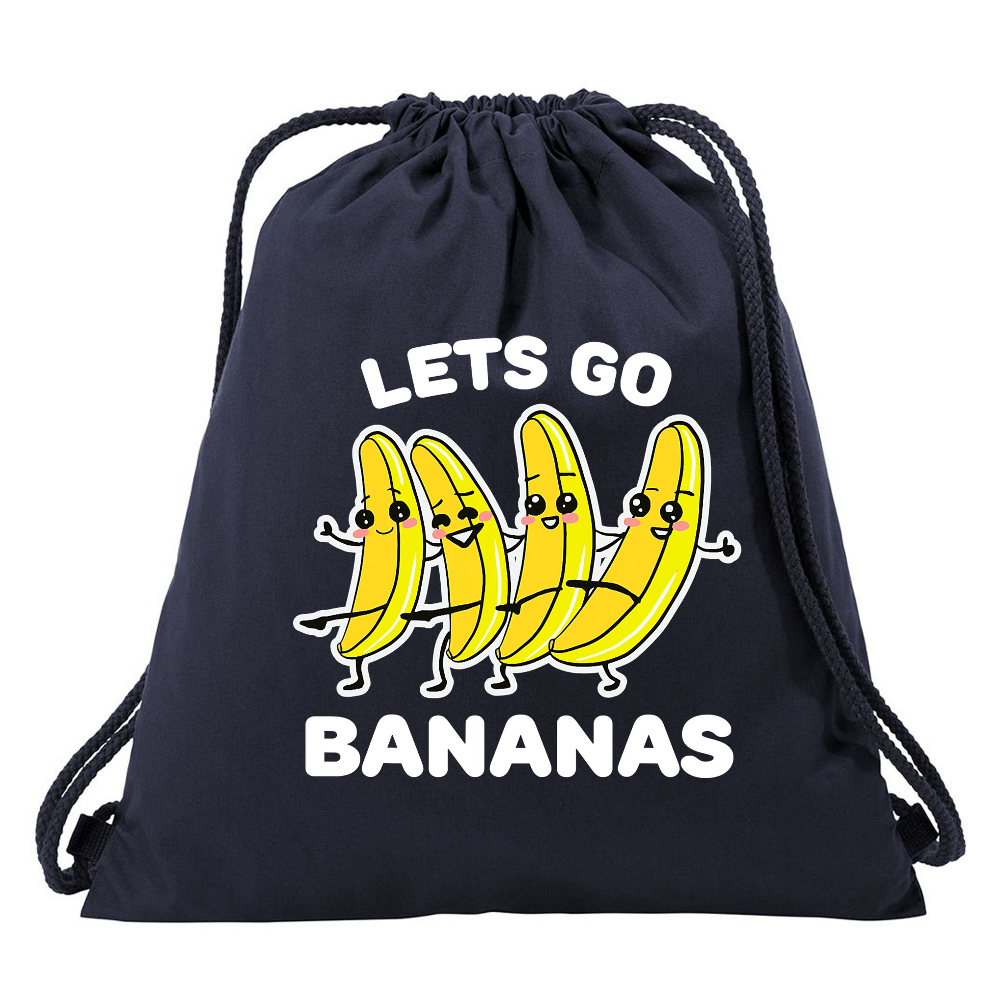 Let's Go Banana Squad Funny Dancing Banana Matching Team Drawstring Bag