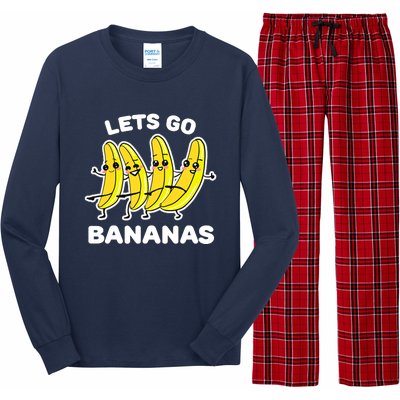 Let's Go Banana Squad Funny Dancing Banana Matching Team Long Sleeve Pajama Set